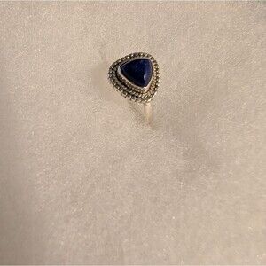 Lapis Lazuli 925 Sterling Silver Ring Size 6